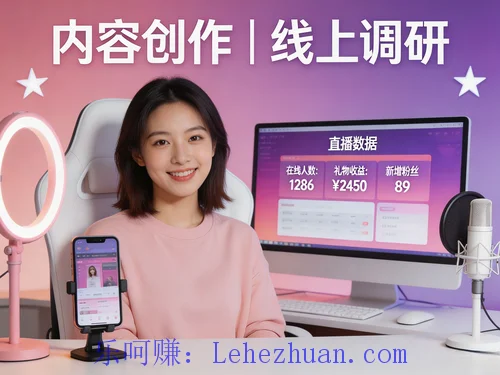 全职主播用户（5000粉以上）线上调研招募